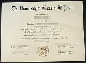 The latest version of the UTEP degree, Buy American diploma online