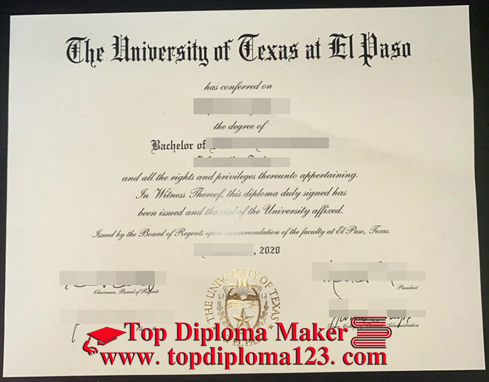 UTEP diploma