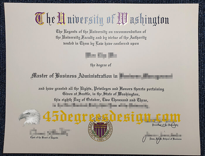 University of Washington MBA diploma