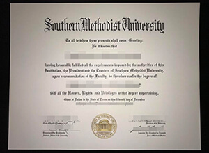 Southern Methodist University diploma