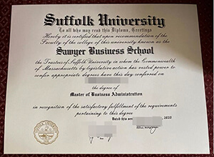 Suffolk University diploma