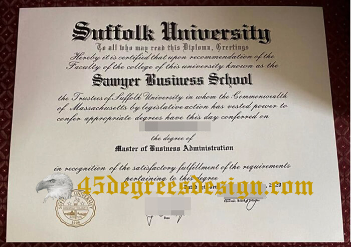 Suffolk University diploma