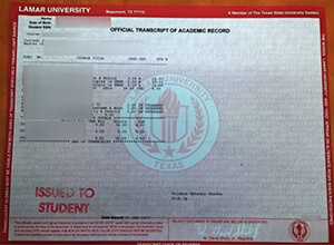 Lamar University transcript