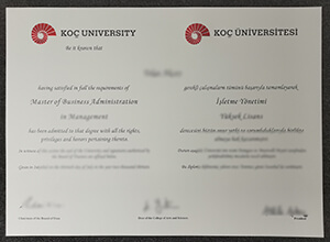 Koc University diploma