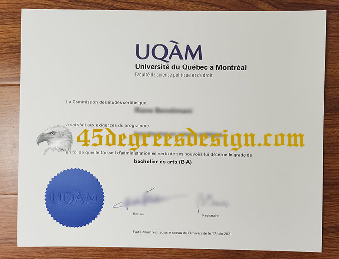 How long to get a realistic Université du Québec à Montréal (UQAM) diploma online?