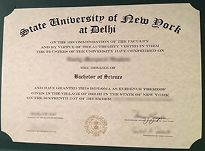 How fast to get a fake SUNY Delhi  degree online?