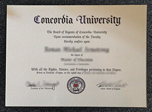 Concordia University (Oregon) diploma