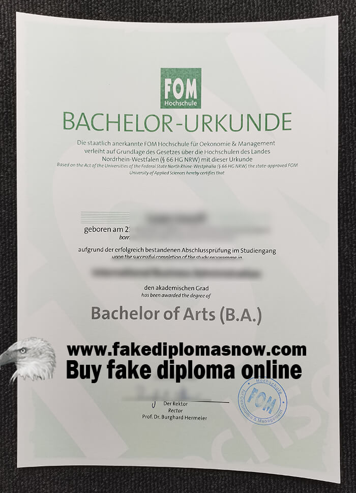 FOM Hochschule Bachelor Urkunde