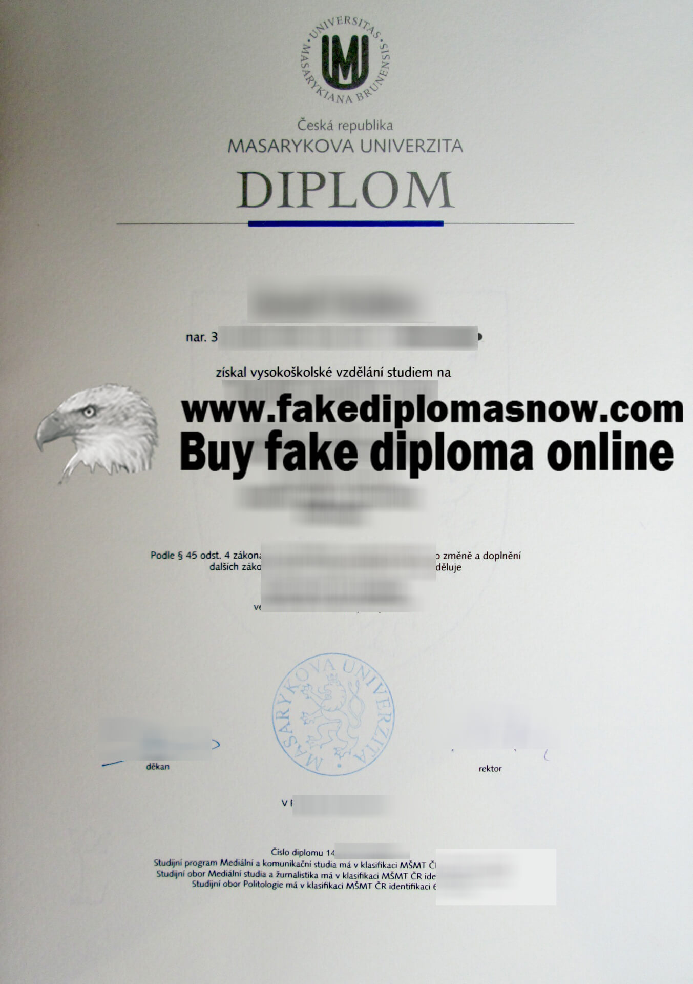 Masaryk University fake diploma, Masaryk University degree