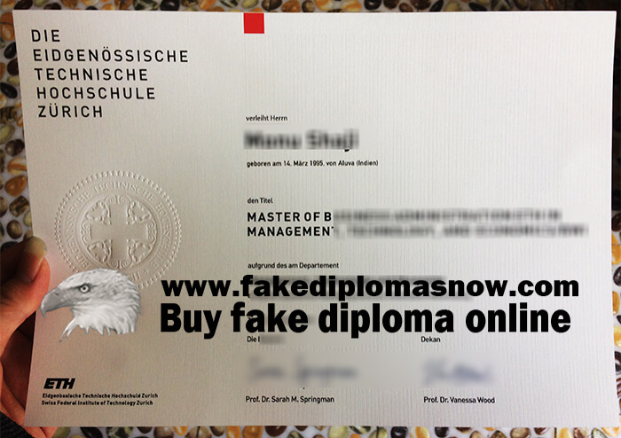  ETH Zurich Diploma, Fake  ETH Zurich master degree.