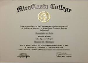 MiraCosta College diploma, MiraCosta College degree