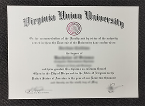 Virginia Union University diploma