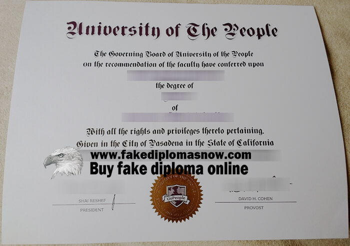 fake University of the People diploma, University of the People degree, UoPeople diploma