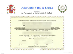 Universidad de Málaga diploma