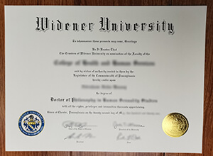 fake Widener University diploma