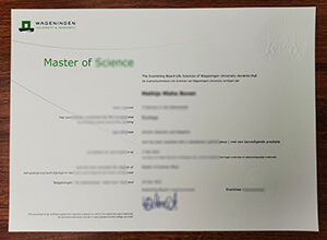 Wageningen University & Research diploma, Wageningen University & Research degree, Wageningen UR Master of Science (MS) diploma