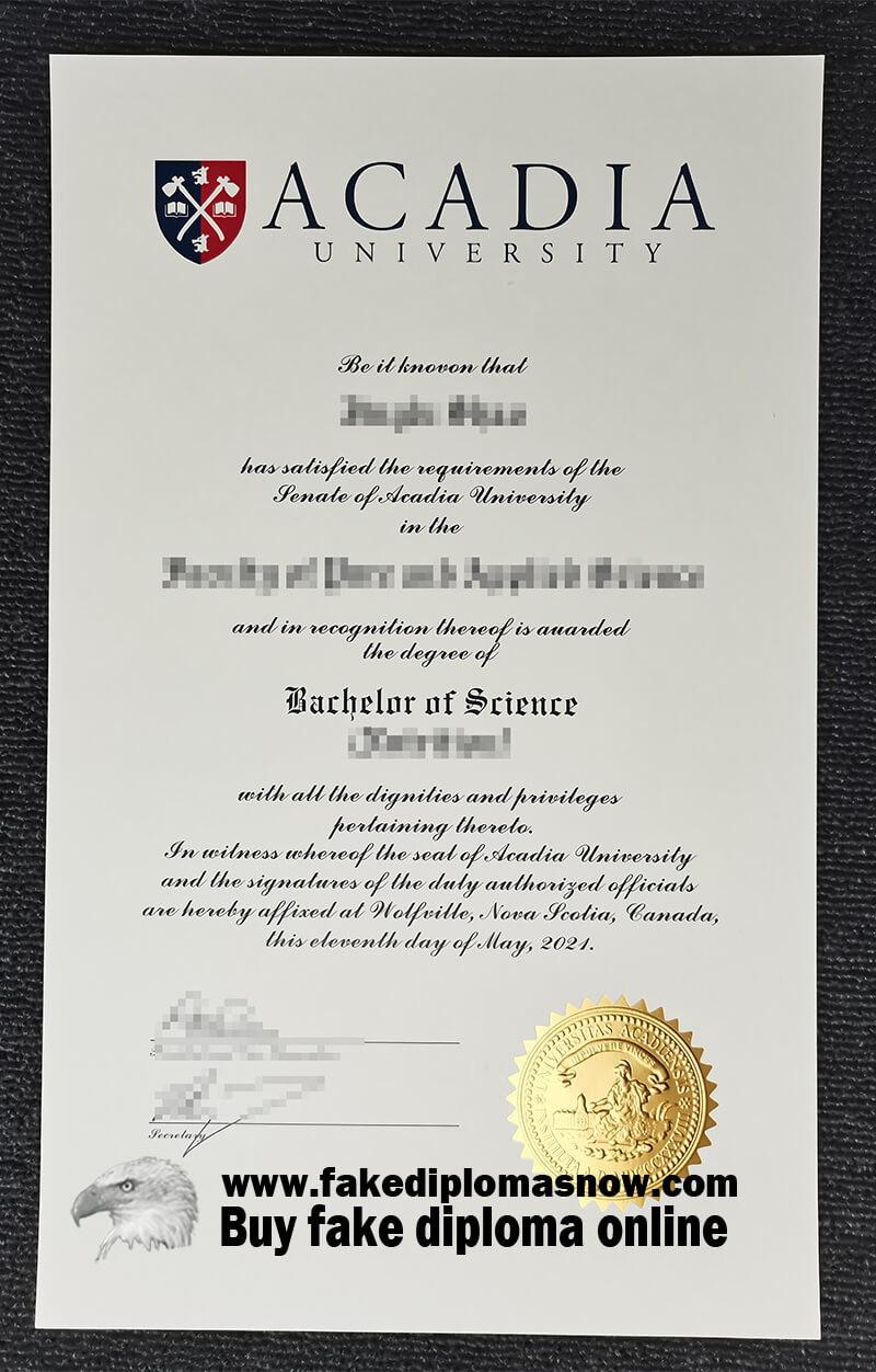  Fake Acadia University Diploma 