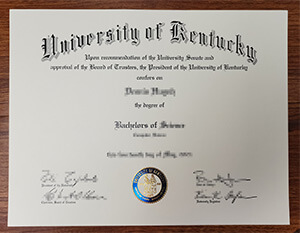 Fake University of Kentucky bachelor of Science diploma sample