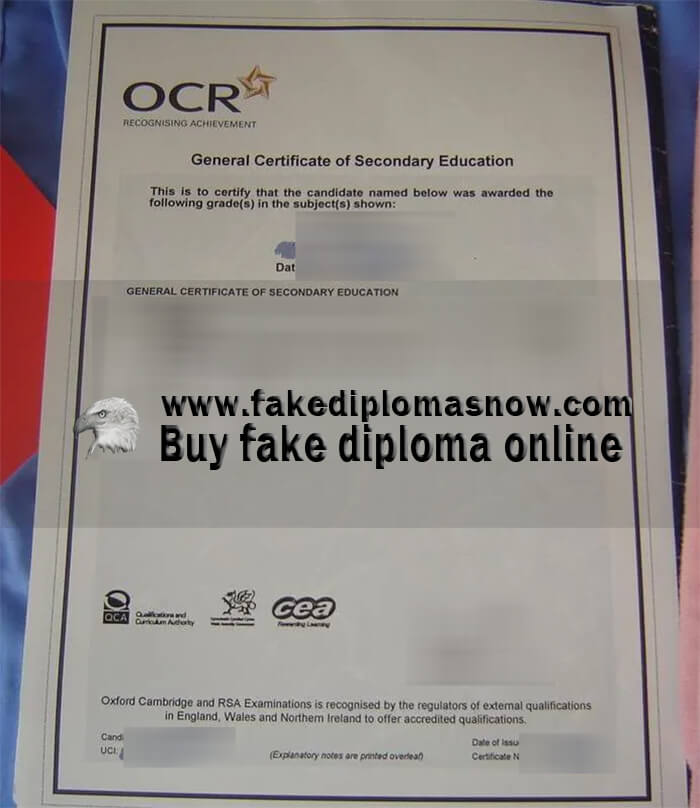 OCR GCSE diploma, Buy fake certificate