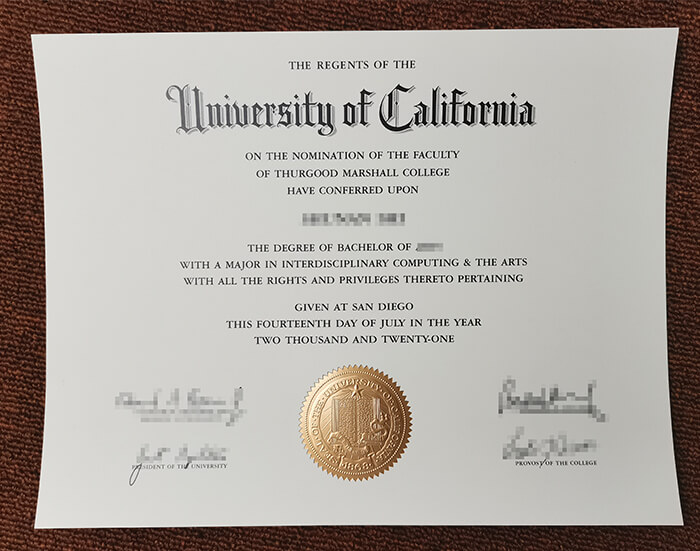 University of California San Diego Fake degree