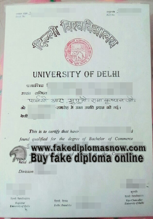 Delhi University diploma 