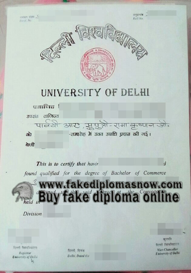 Delhi University diploma Delhi University diploma