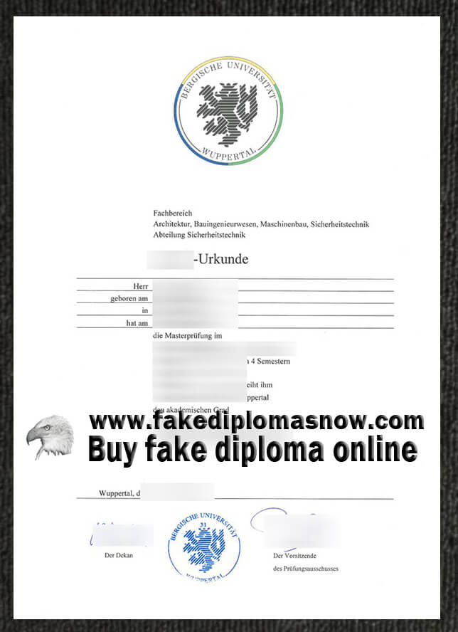  Bergische Universität Wuppertal Urkunde, Buy fake diploma in Germany