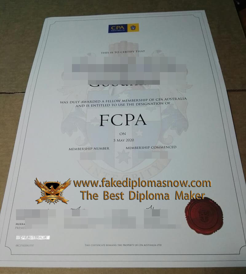 fake AUSTRALIA CPA Diploma certificate, fake degree