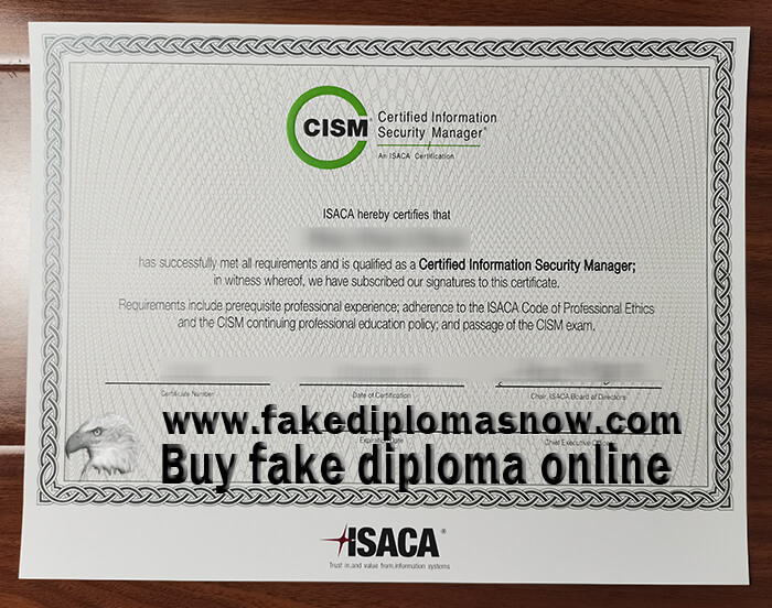 CISM Certificate 