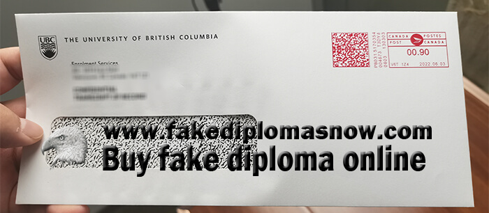 University of British Columbia Transcript Envelope 