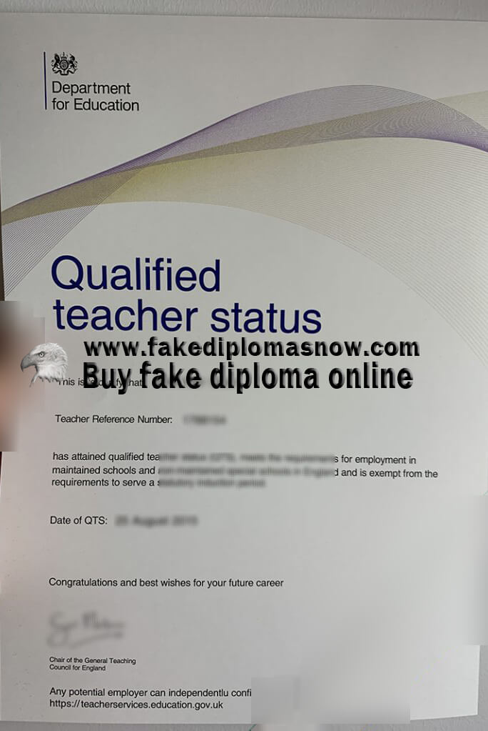 Qualified teacher status (QTS) Fake Certificate