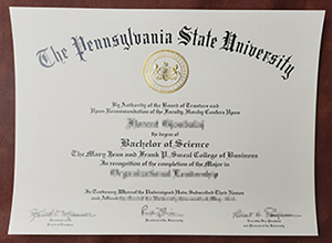 PSU fake diploma, PSU Bachelor of Arts diploma, Pennsylvania State University degree