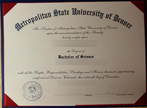 MSU Denver diploma, Metropolitan State University of Denver degree