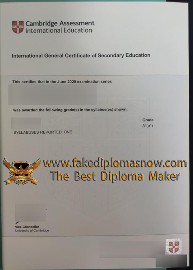 Cambridge IGCSE certificate