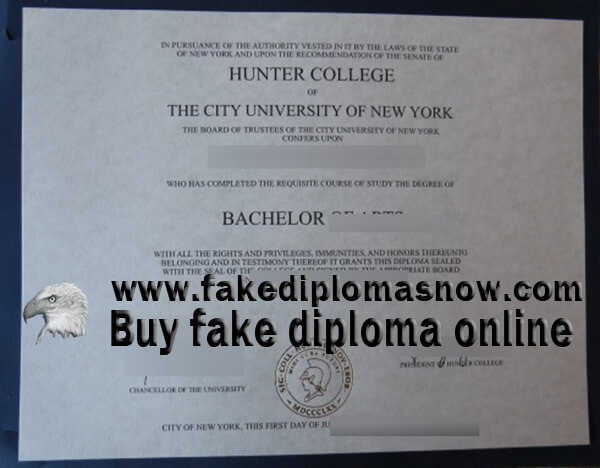 CUNY Hunter College diploma CUNY Hunter College diploma