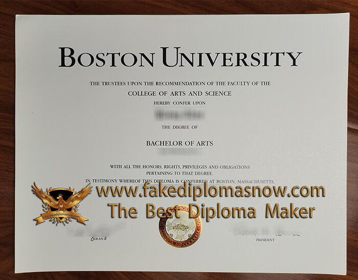 Boston University BA diploma 