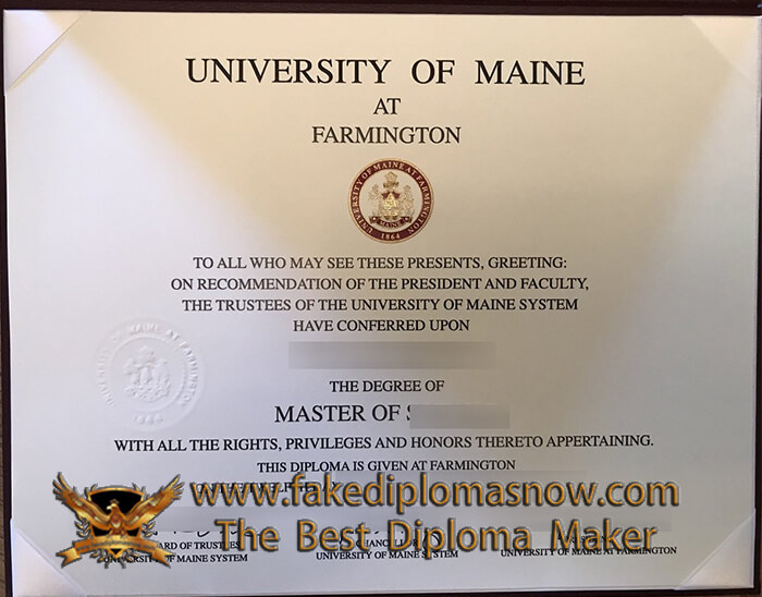 University of Maine at Farmington diploma