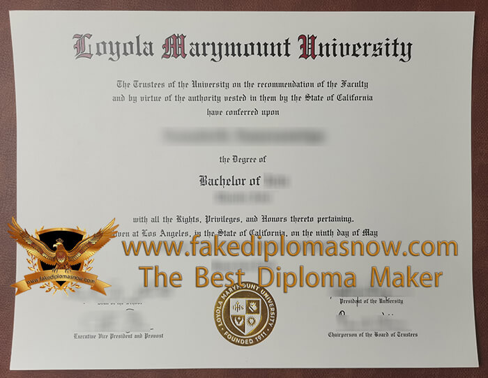 Loyola Marymount University diploma 