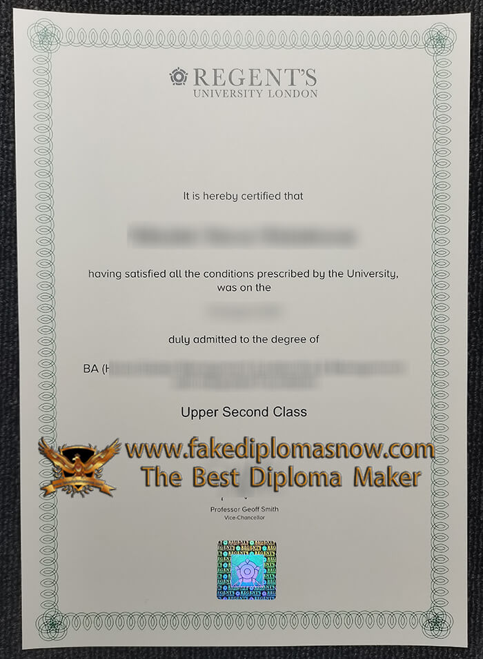 Regent's University London diploma 