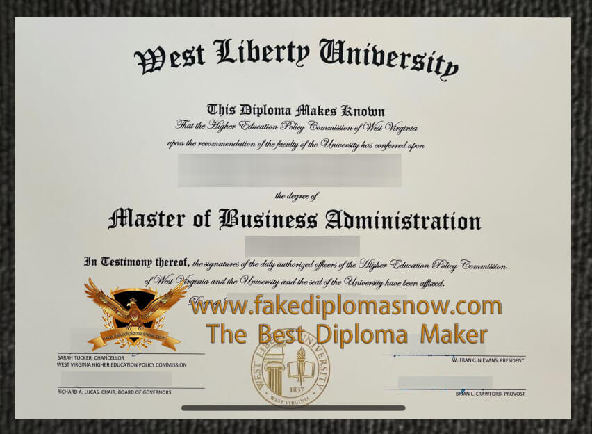 West Liberty University diploma