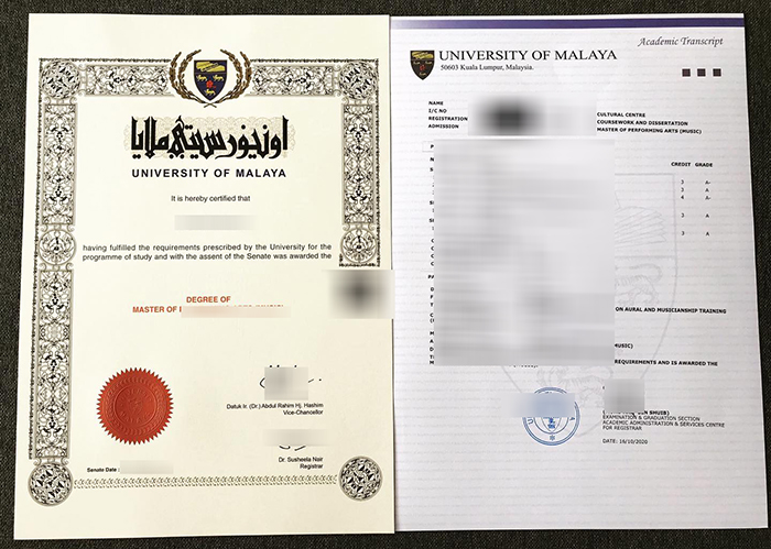University of Malaya diploma, University of Malaya transcript 