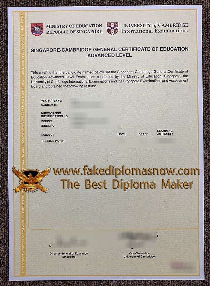 Singapore Cambridge GCE A Level Certificate