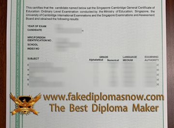 Purchase a fake Singapore Cambridge GCE O Level Certificate