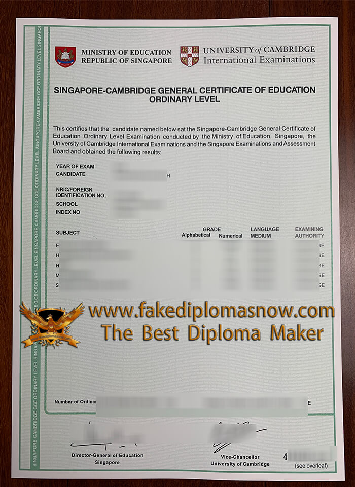 Singapore Cambridge GCE O Level Certificate