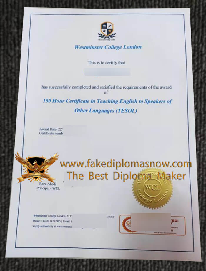 Westminster college london TESOL certificate