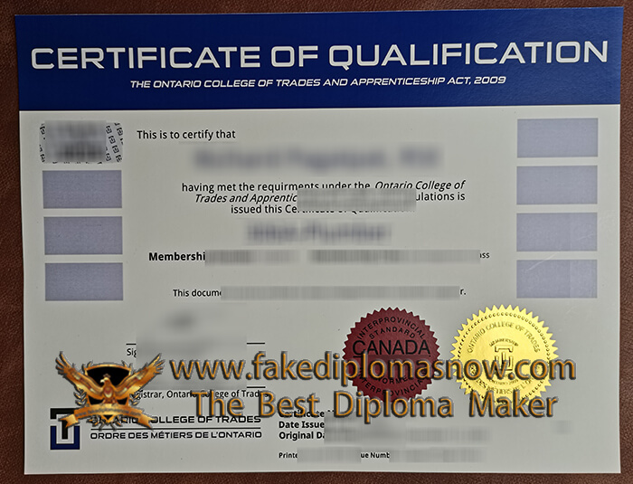 Ontario College of Trades diploma