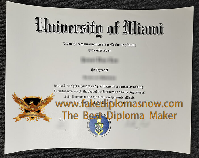 University of Miami diploma