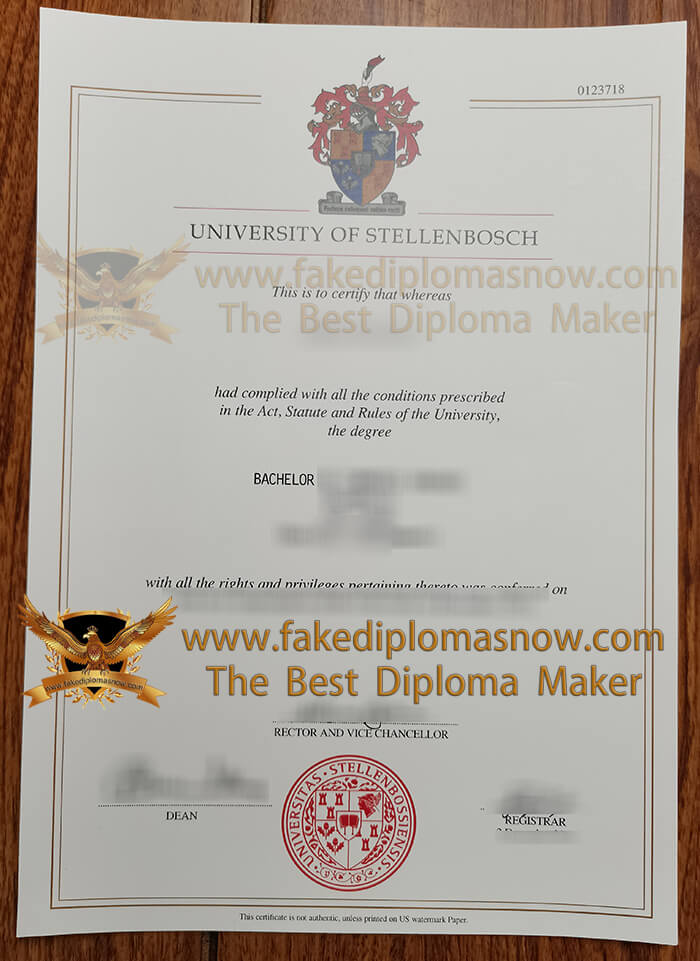 Stellenbosch University diploma