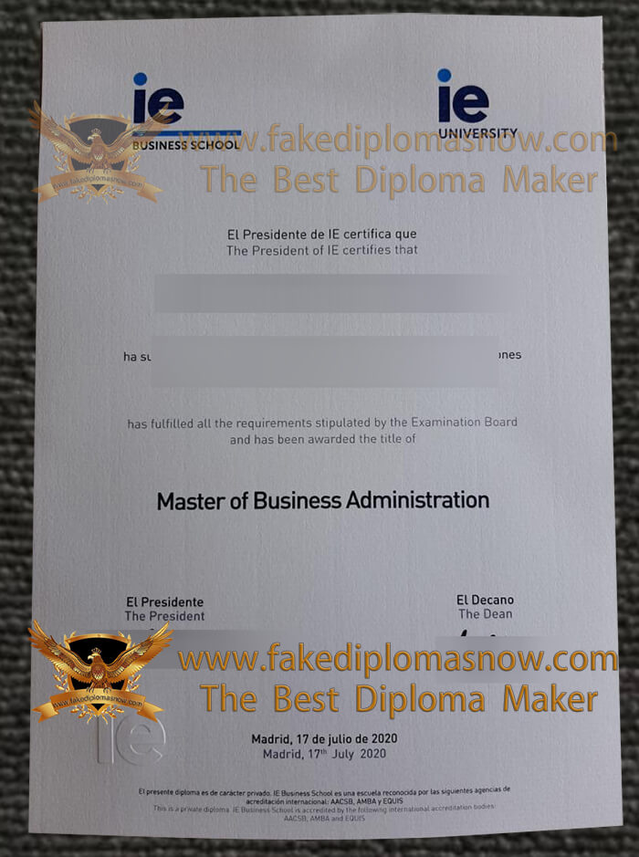 IE BUSINESS SCHOOL diploma 