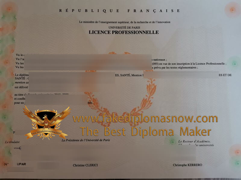 Université de Paris diploma Université de Paris diploma